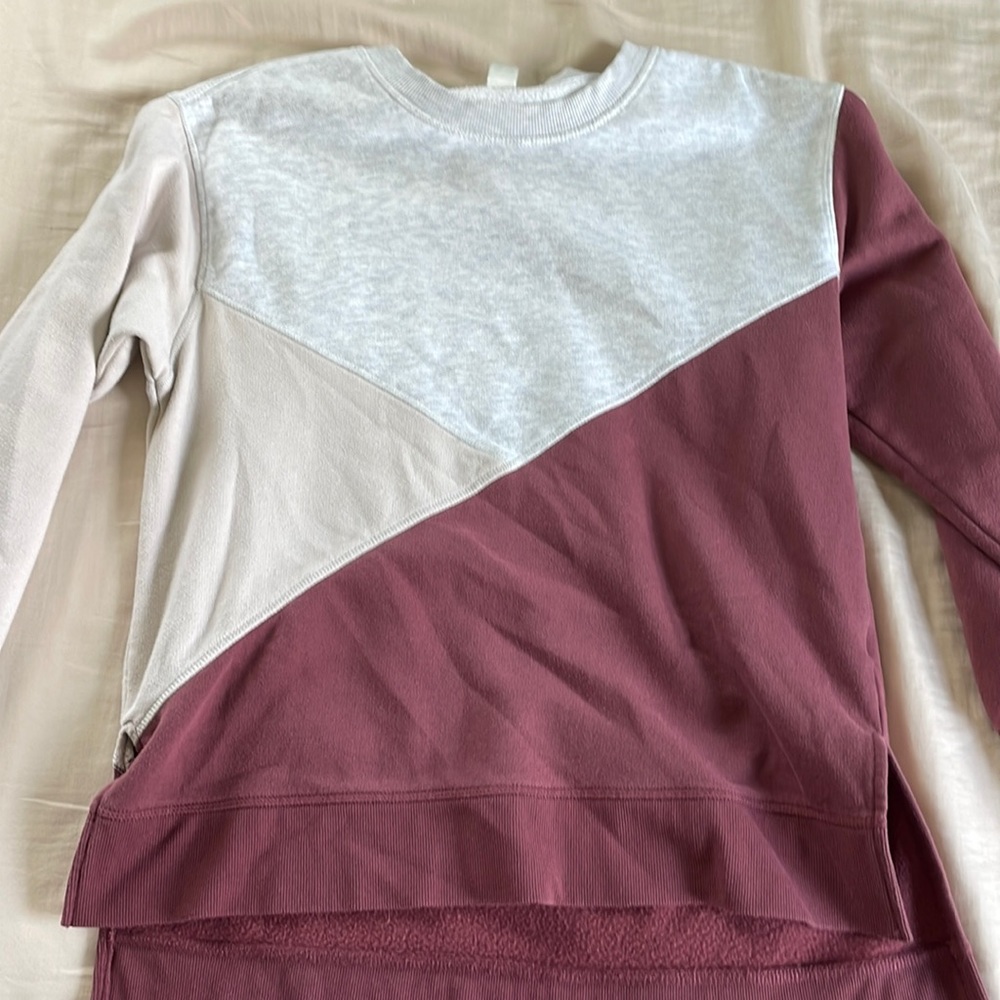 Pink and gray crew neck